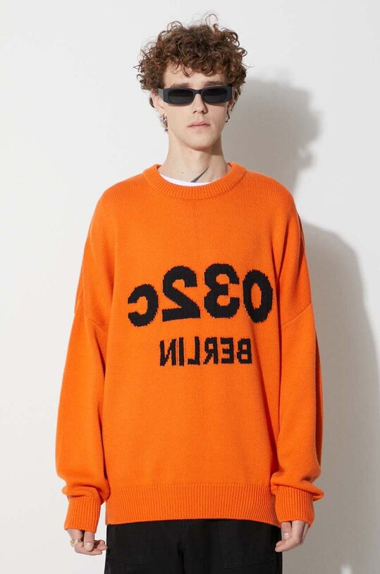 032C pulover de lână portocaliu FW23.K.1010