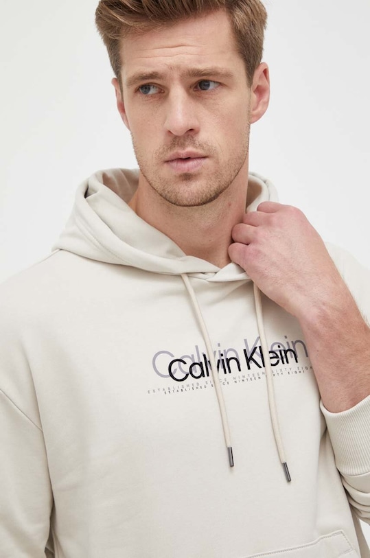 Calvin Klein bluza bawełniana beżowy K10K111815