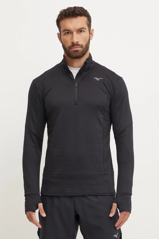 Mizuno bluza do biegania Warmalite czarny J2GCA505