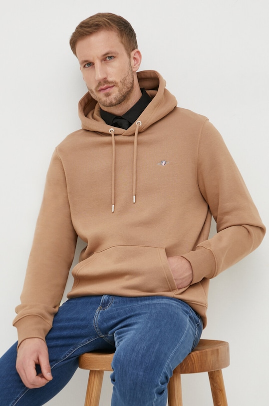 Μπλούζα Gant με κουκούλα μπεζ 2007058