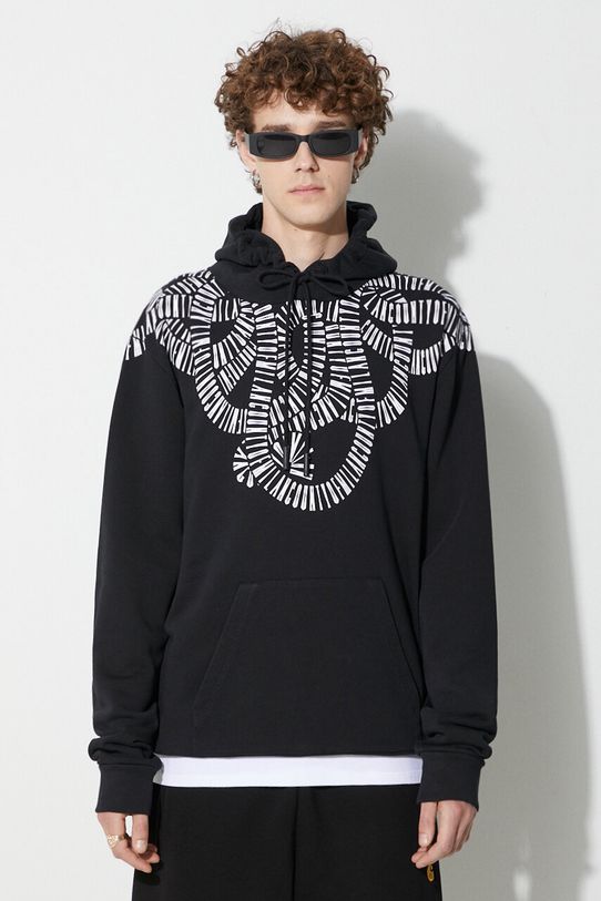 Pamučna dukserica Marcelo Burlon Snake Wings pamuk crna CMBB007C99FLE0031001