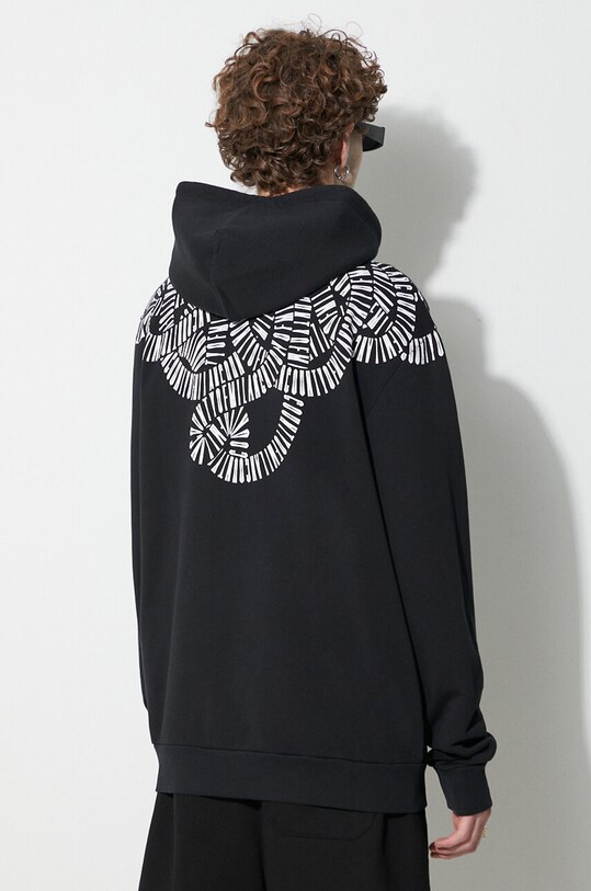 Одежда Хлопковая кофта Marcelo Burlon Snake Wings CMBB007C99FLE0031001 чёрный
