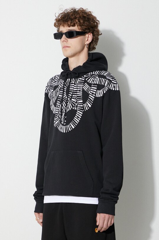 Хлопковая кофта Marcelo Burlon Snake Wings чёрный CMBB007C99FLE0031001