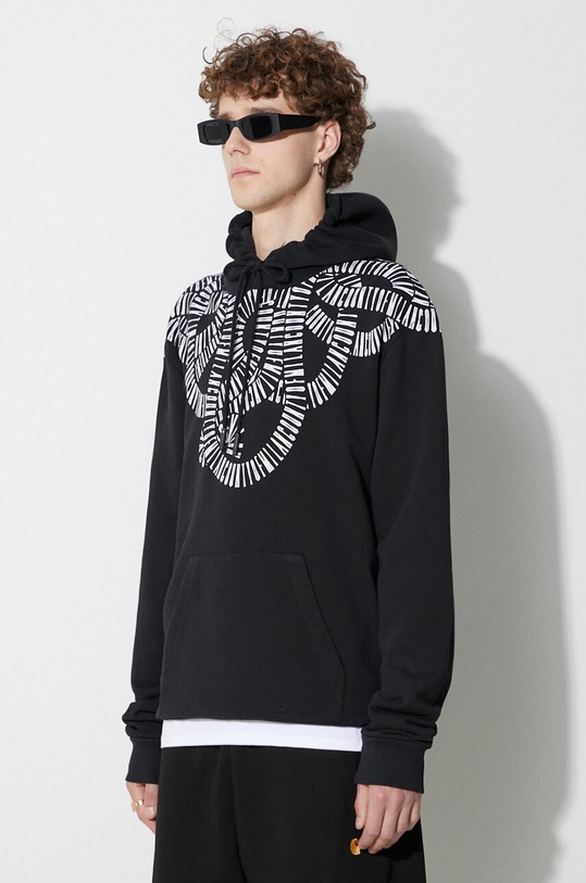 Pamučna dukserica Marcelo Burlon Snake Wings crna CMBB007C99FLE0031001