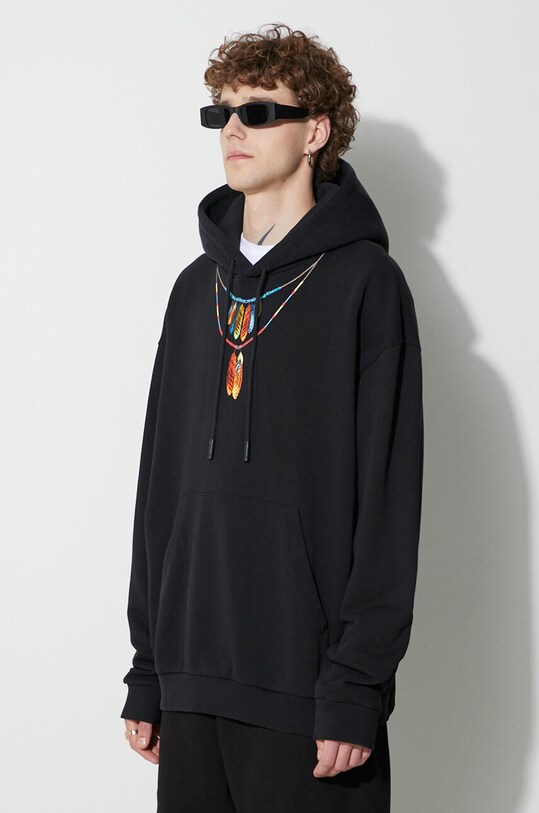 Φούτερ Marcelo Burlon Feather Necklace μαύρο CMBB040C99FLE0021025