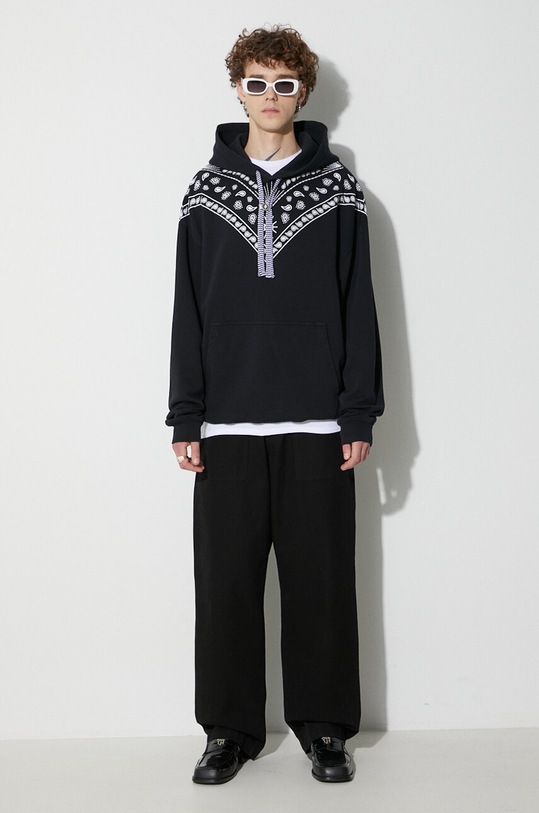Marcelo Burlon hanorac de bumbac bandană CMBB106F23FLE0071001 negru AW23
