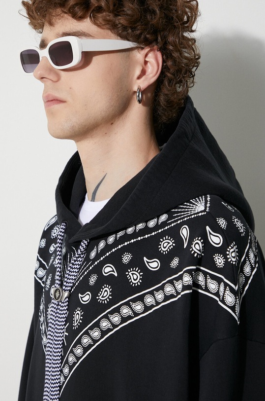 Marcelo Burlon hanorac de bumbac bandană CMBB106F23FLE0071001 negru