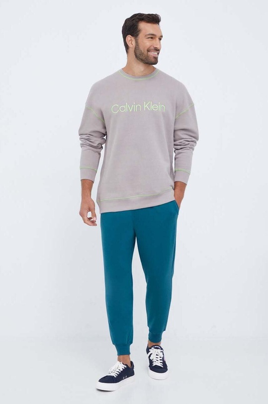 Бавовняна кофта лаунж Calvin Klein Underwear 000NM2458E сірий AW23