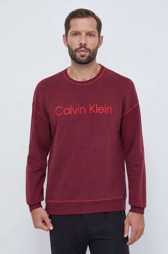 Бавовняна кофта лаунж Calvin Klein Underwear 000NM2458E бордо AW23