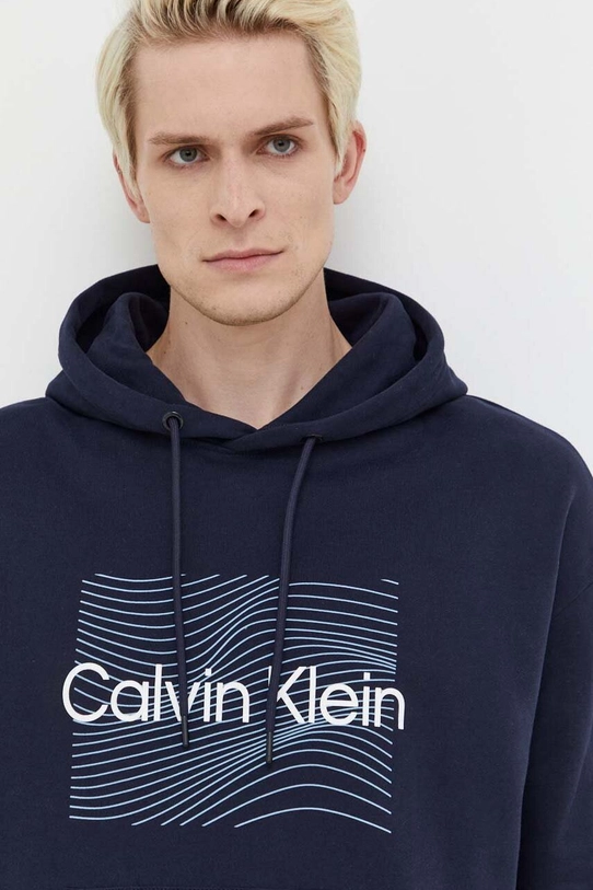 Хлопковая кофта Calvin Klein с капюшоном тёмно-синий K10K112774