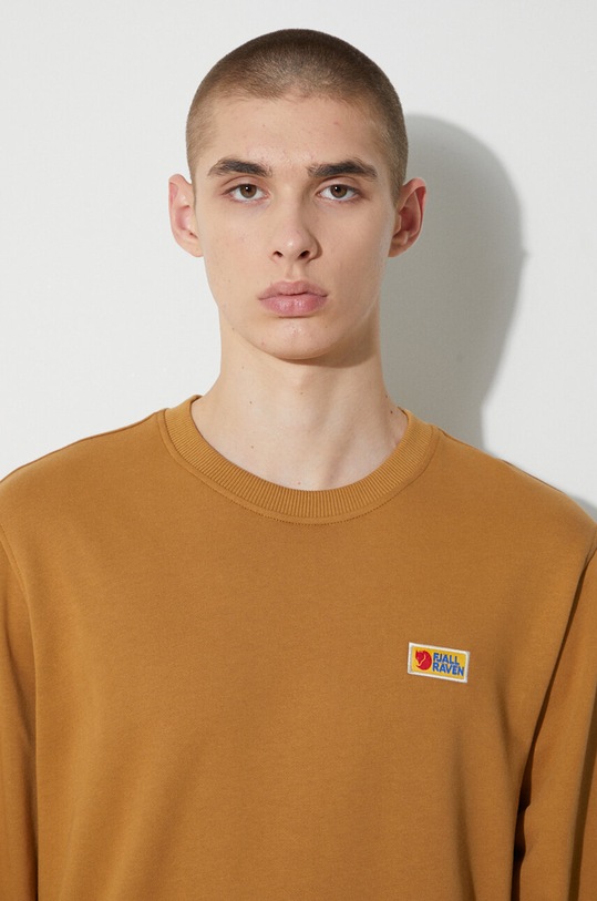 Pamučna dukserica Fjallraven Vardag F87070.232 smeđa