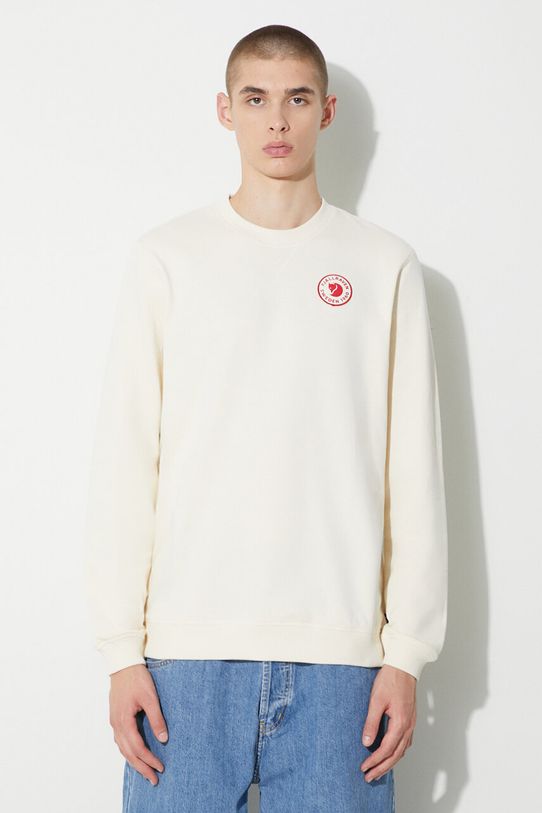 Βαμβακερή μπλούζα Fjallraven 1960 Logo απλό μπεζ F87163.113