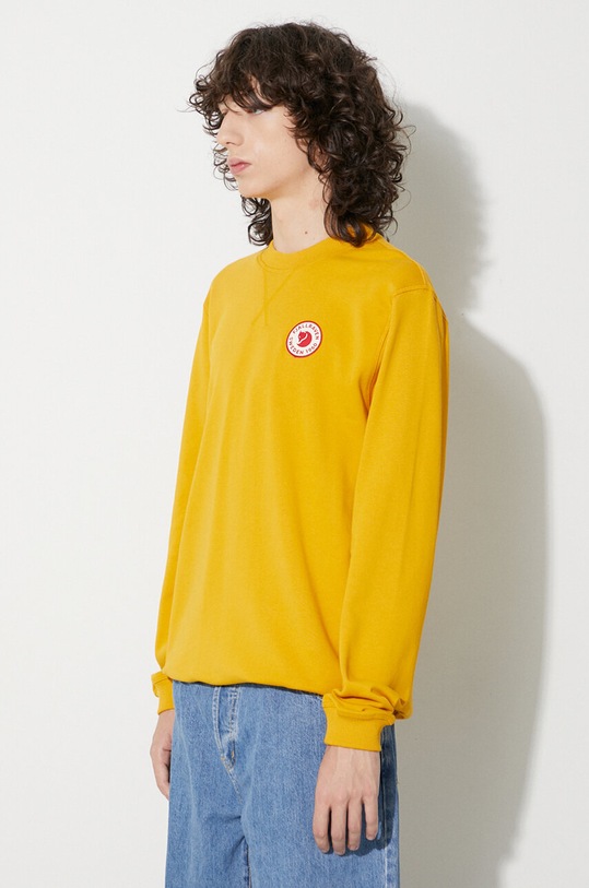 Памучен суичър Fjallraven 1960 Logo Badge Sweater жълт F87163.161
