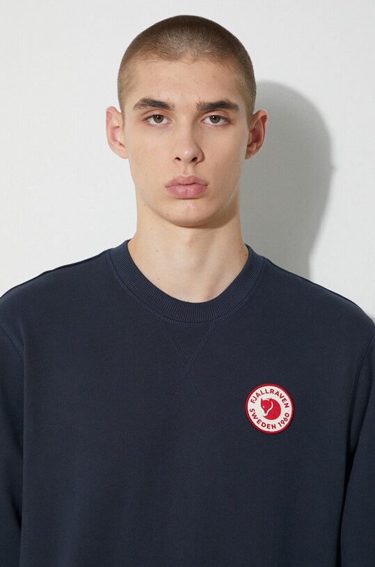 Fjallraven felpa in cotone 1960 Logo F87163.555 blu navy
