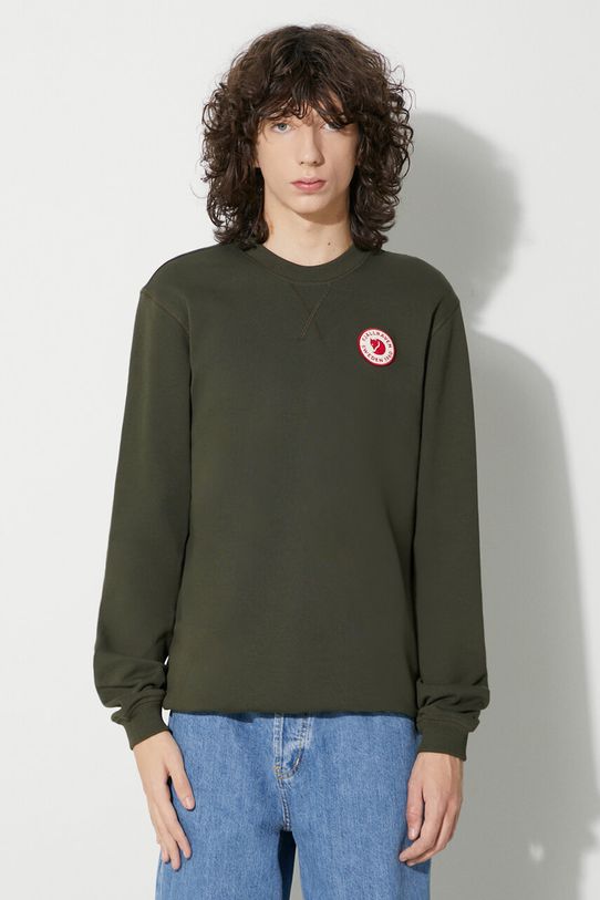 Хлопковая кофта Fjallraven 1960 Logo хлопок зелёный F87163.662