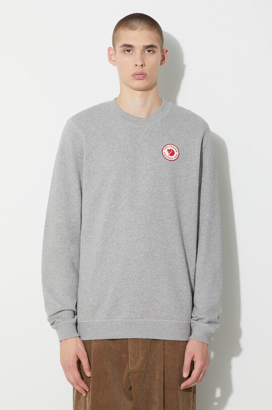 Βαμβακερή μπλούζα Fjallraven 1960 Logo απλό γκρί F87163.020.999