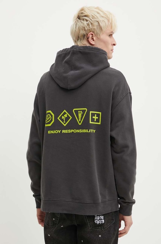 KSUBI bluza bawełniana czarny MPF23FL007