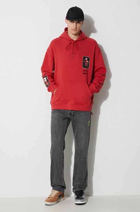 KSUBI hanorac de bumbac MPF23FL001 rosu AW23