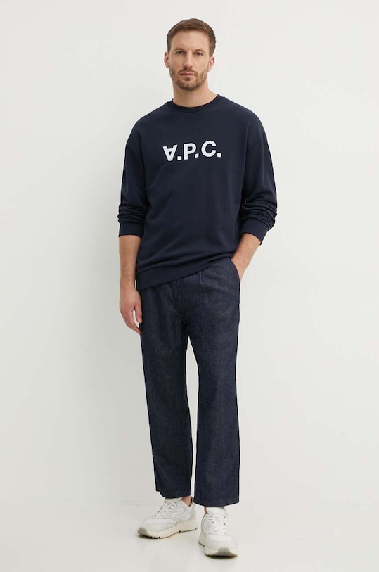 Хлопковая кофта A.P.C. COFDX.H27836 тёмно-синий AW23