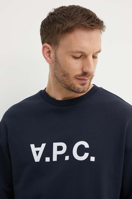 A.P.C. bluza bawełniana granatowy COFDX.H27836