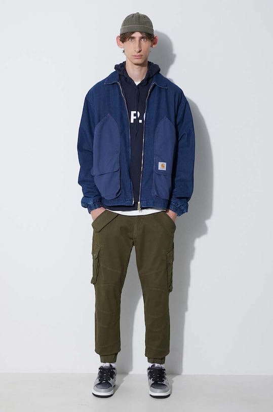 Bavlněná mikina A.P.C. COFDX.H27833 námořnická modř AW23