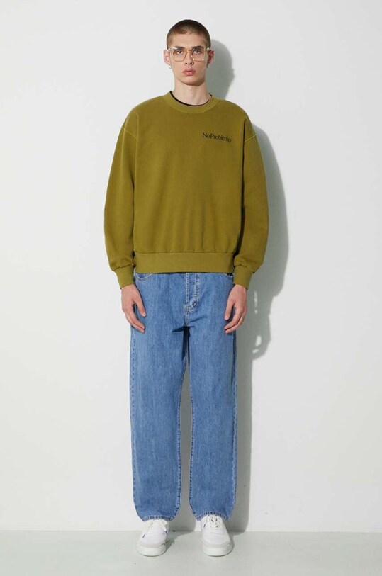 Aries cotton sweatshirt FUAR20009 green AW23