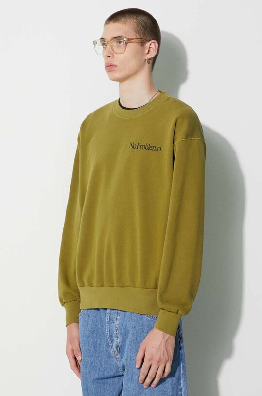 Aries cotton sweatshirt green FUAR20009