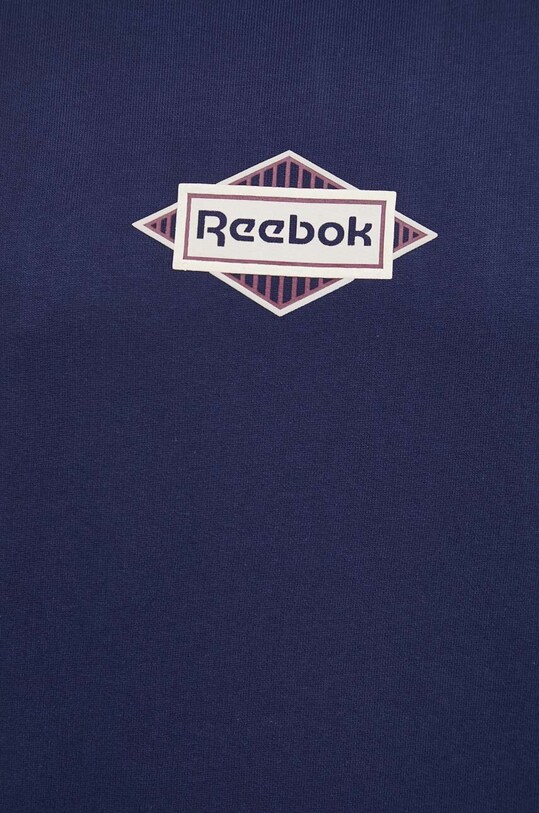 Pamučna dukserica Reebok Classic 100036797 mornarsko plava