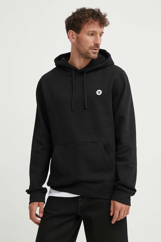 Wood Wood bluza bawełniana Ash hoodie bawełna czarny 10005616.2424
