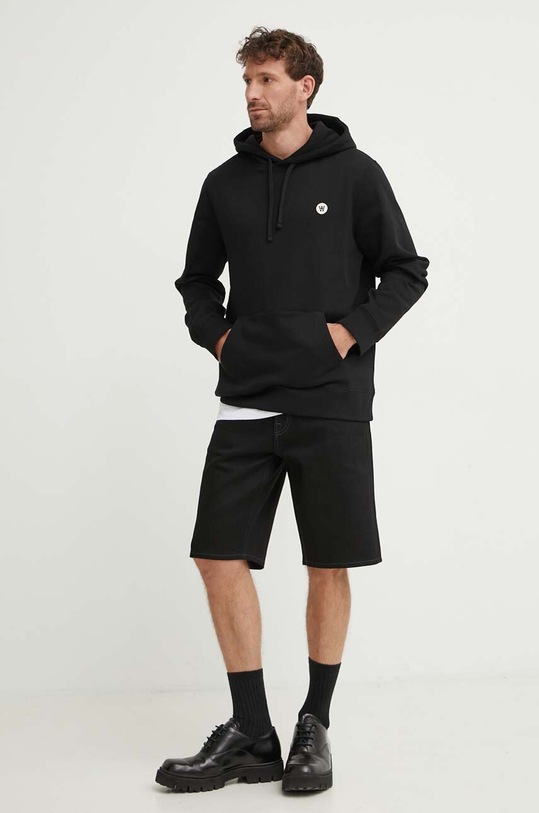 Wood Wood bluza bawełniana Ash hoodie 10005616.2424 czarny AW23