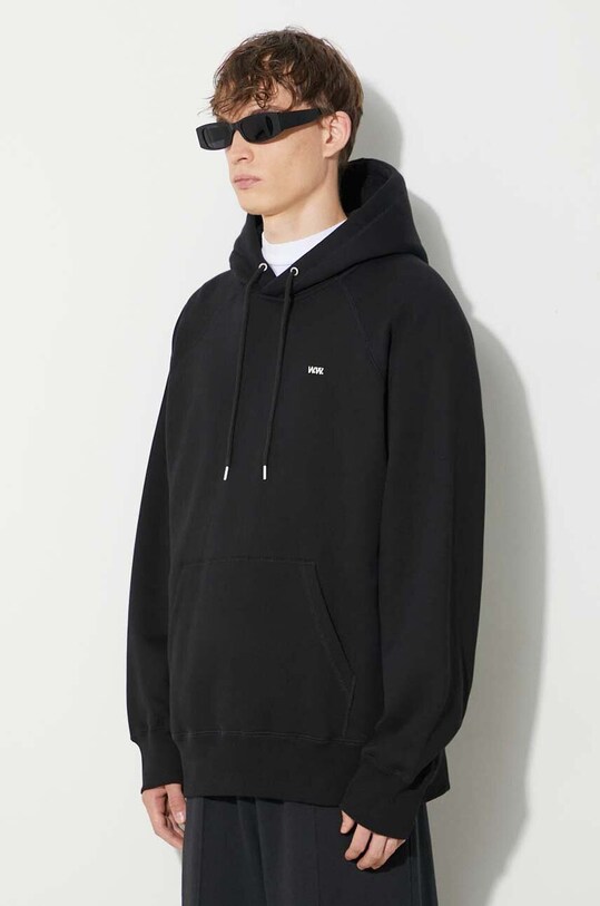Хлопковая кофта Wood Wood Essential fred classic hoodie чёрный 20005602.2493