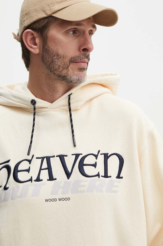 Хлопковая кофта Wood Wood Zeus heaven hoodie бежевый 12335603.2493