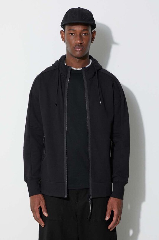 C.P. Company bluza bawełniana DIAGONAL RAISED FLEECE ZIPPED GOGGLE HOODIE