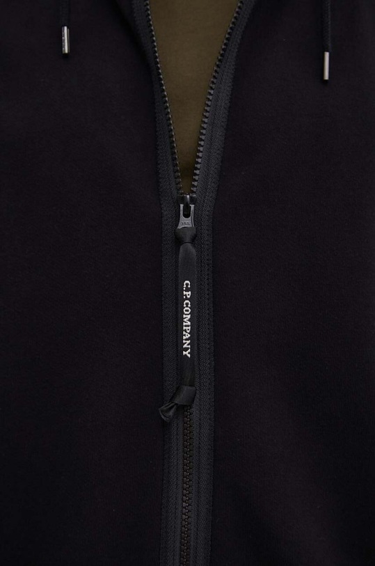 C.P. Company hanorac de bumbac DIAGONAL RAISED FLEECE ZIPPED GOGGLE HOODIE 15CMSS082A005086W negru