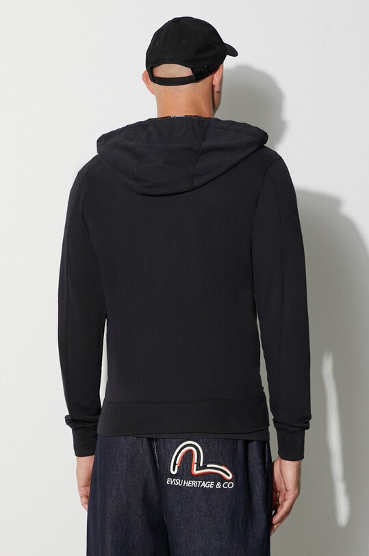 Odzież C.P. Company bluza bawełniana LIGHT FLEECE RIBBED ZIPPED HOODIE 15CMSS034A002246G czarny