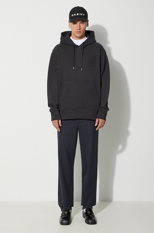 Бавовняна кофта Norse Projects Arne Relaxed Organic Brushed Fleece N20.1354.9999 чорний AW23