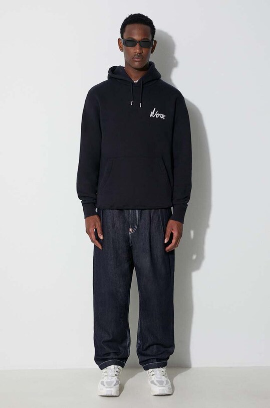 Бавовняна кофта Norse Projects Arne Relaxed Organic Chain Stitch N20.1358.7004 темно-синій AW23