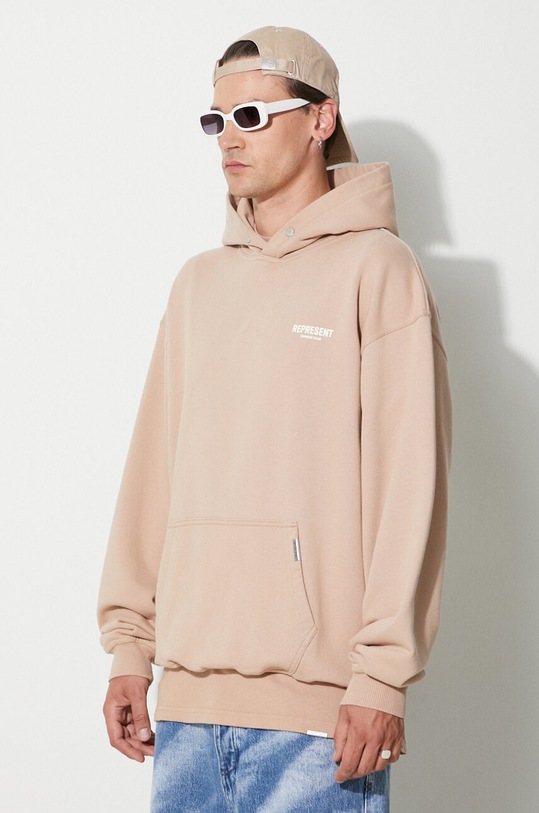 Clothing Represent cotton sweatshirt Owners Club Hoodie MH4004.227 beige