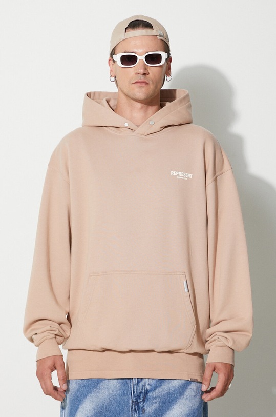 Represent cotton sweatshirt Owners Club Hoodie beige MH4004.227