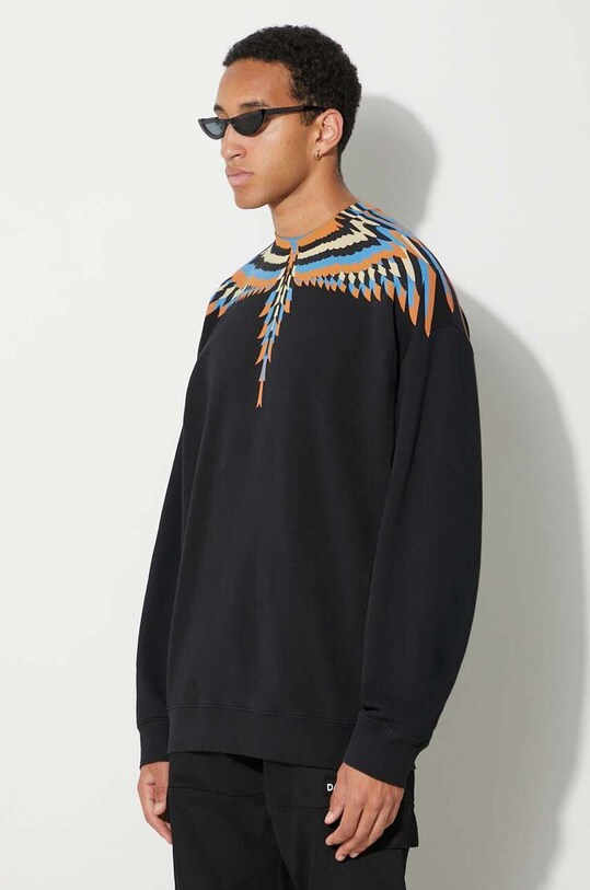 Marcelo Burlon bluza bawełniana Optical Wings czarny CMBA097F23FLE0011033