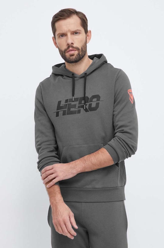 Pamučna dukserica Rossignol HERO print siva RLMMS11