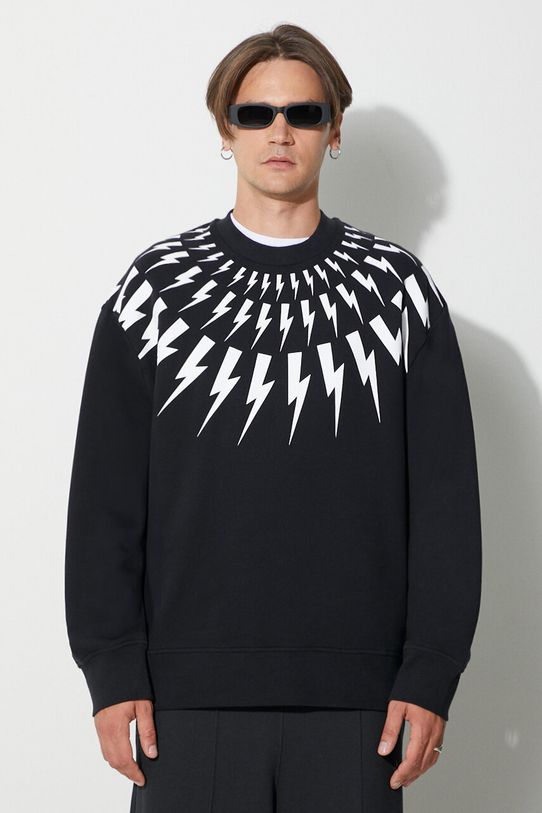 Кофта Neil Barett FAIRISLE THUNDERBOLT без капюшона чёрный PBJS010S.V517S.524