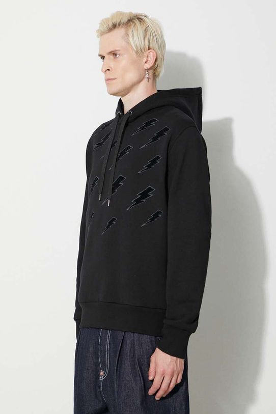 Памучен суичър Neil Barett EASY BLOUSON DEGRADE' RAIN BOLTS черен PBJS224.V519S.1891