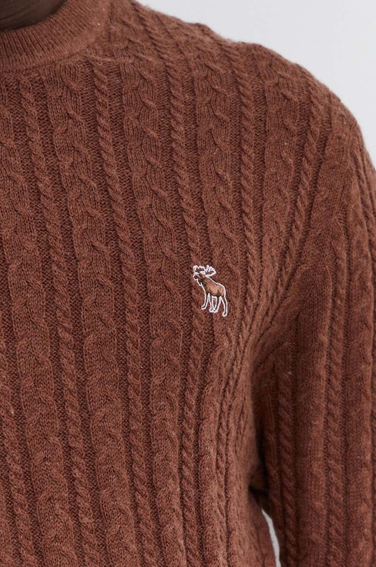 Svetr z vlněné směsi Abercrombie & Fitch KI120.3271.400 hnědá