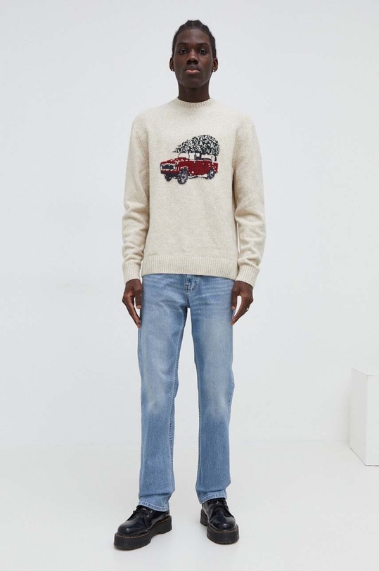 Abercrombie & Fitch pulover KI120.3276.108 bej AW23