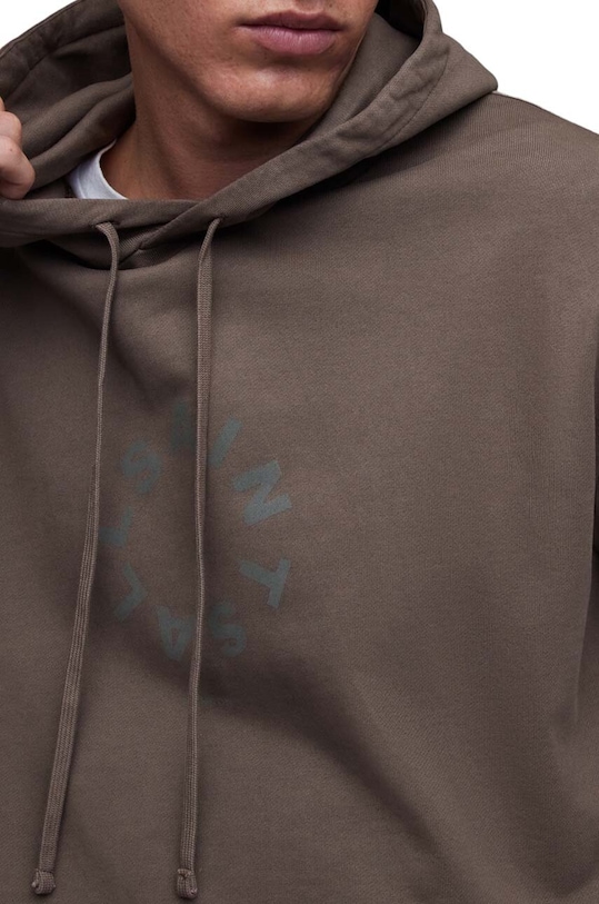 Βαμβακερή μπλούζα AllSaints MG079Z TIERRA OTH HOODY MG079Z καφέ AW23