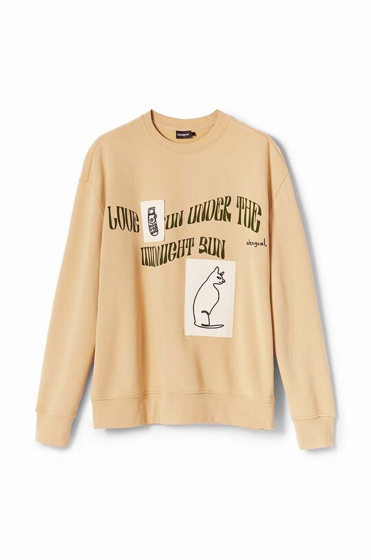 Desigual hanorac de bumbac 23WMSK07 SWEAT_JESUS 23WMSK07 bej