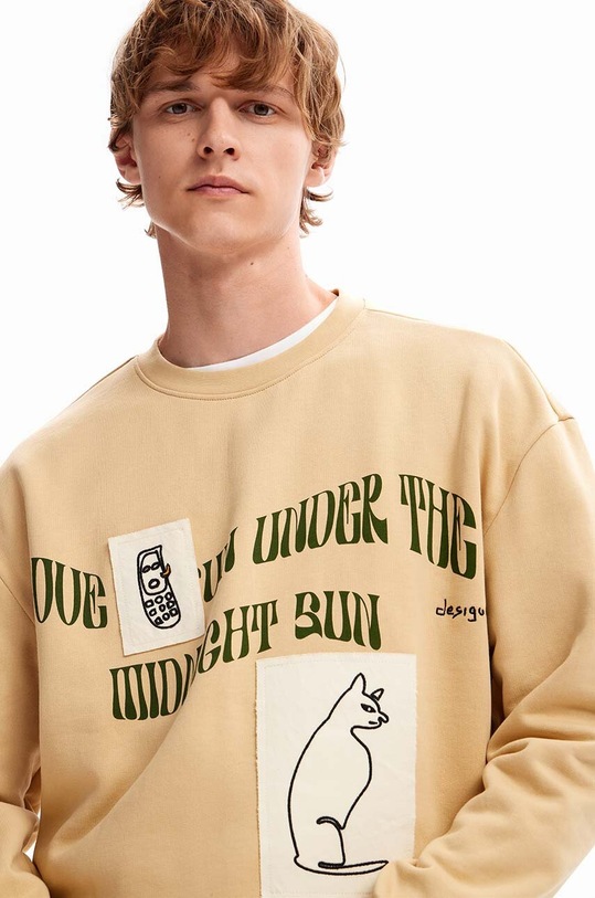 Одяг Бавовняна кофта Desigual 23WMSK07 SWEAT_JESUS 23WMSK07 бежевий