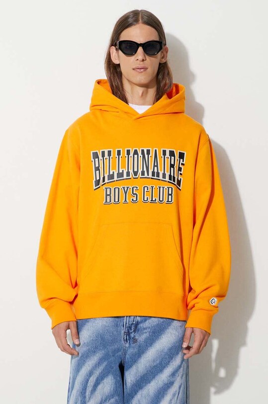 Abbigliamento Billionaire Boys Club felpa in cotone VARSITY LOGO POPOVER HOOD B23328 arancione