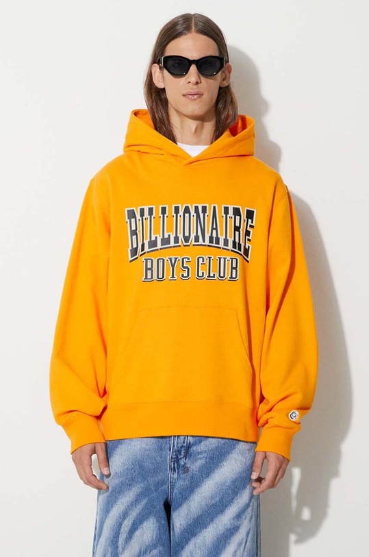 Oblečenie Bavlnená mikina Billionaire Boys Club VARSITY LOGO POPOVER HOOD B23328 oranžová